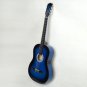 38" 6-String Folk Acoustic Guitar Basswood for Beginners Music Lovers Blue