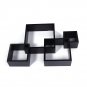 4-in-1 Cubes Density Board Square Organizer Wall Decoration Black 5" 7" 9" 11"