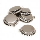 6 Bottle Caps with Loop - Chrome - 1 inch