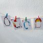 Free shipping! Mini Animal Painted Paper Photo Frame Set- wooden pegs & jute twine set