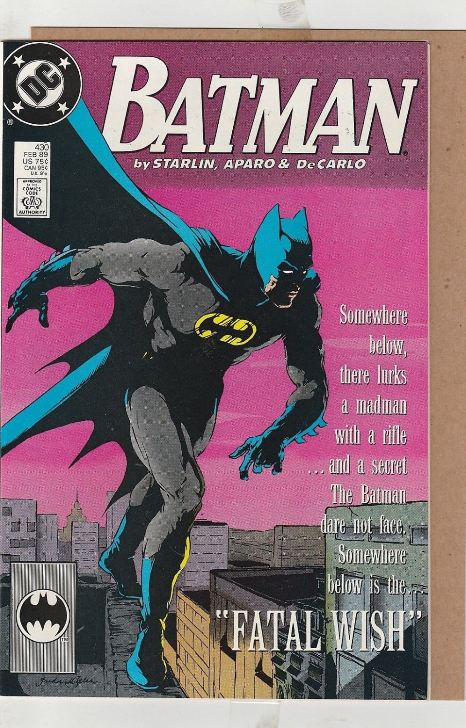 BATMAN COMICS #430 FATAL WISH DC 1989 JIM STARLIN