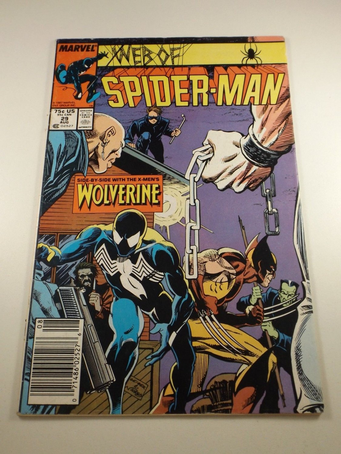 Web of Spiderman #29 Side by Side with Wolverine