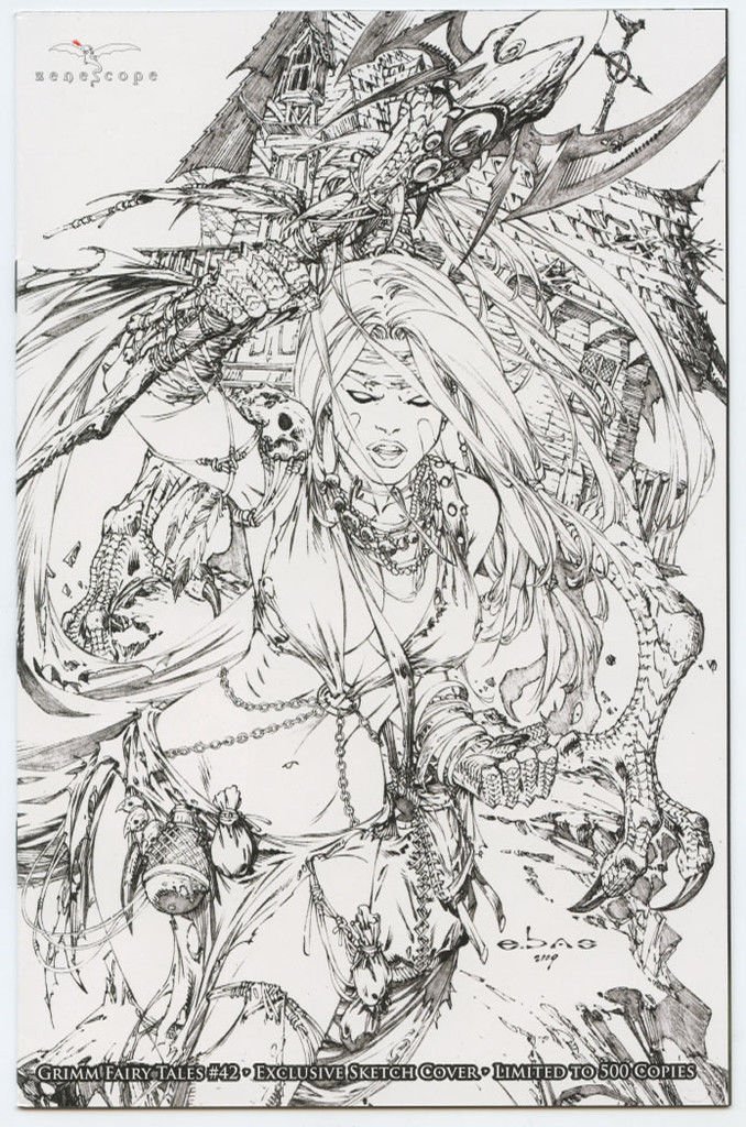 GRIMM FAIRY TALES #42C B&W SKETCH LIMITED TO 500 EBAS ART