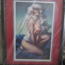 BLACK CAT SIGNED AND DRAWN BY Jen Broomall 18 X 22 FRAMED