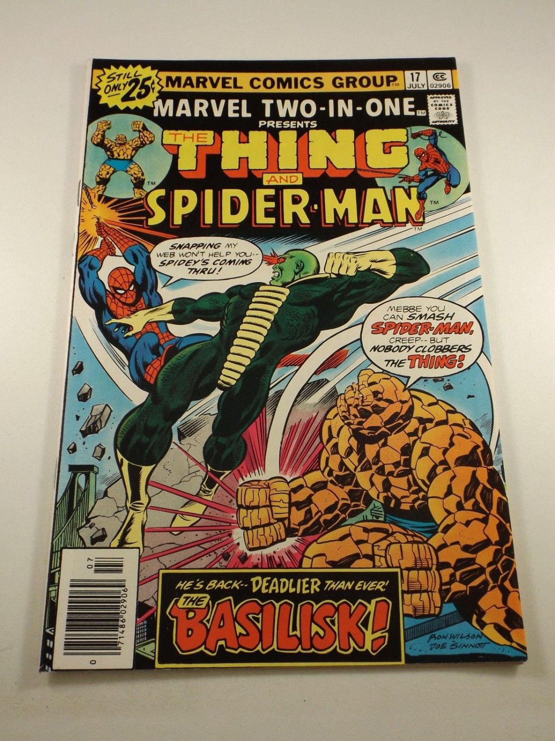 Marvel Two-in-One #17 Thing and Spiderman vs The Basilisk