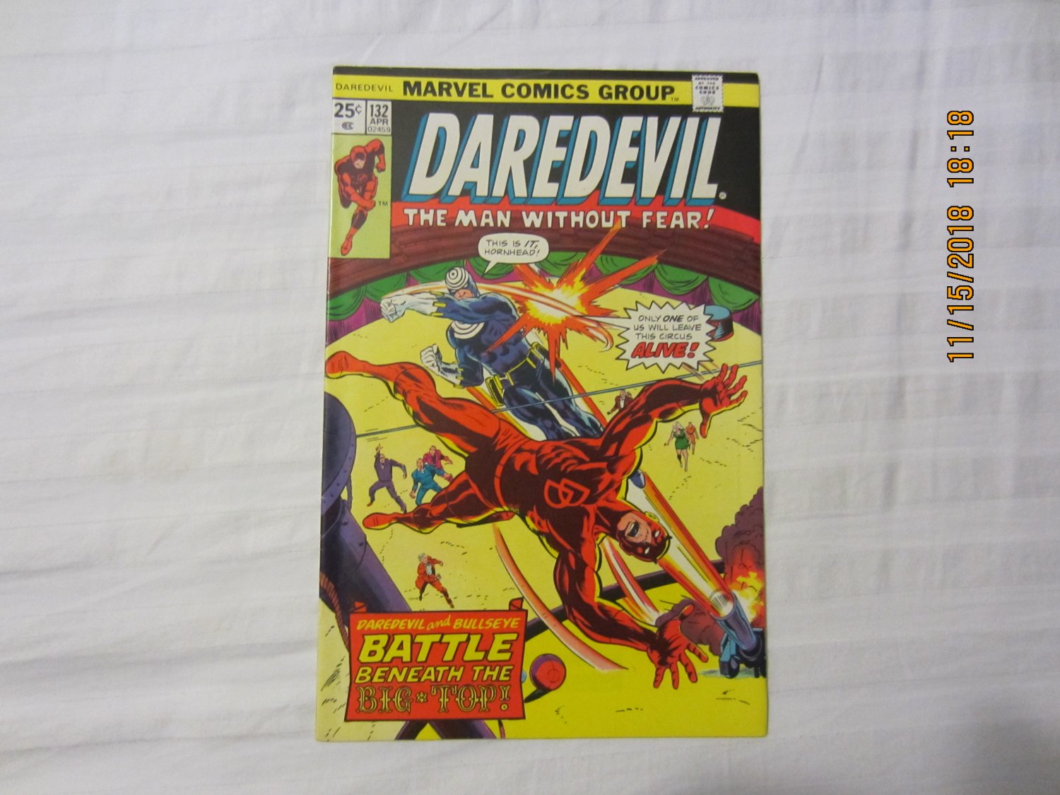 Daredevil #132 2nd Appearance of Bullseye includes Marvel Value Stamp