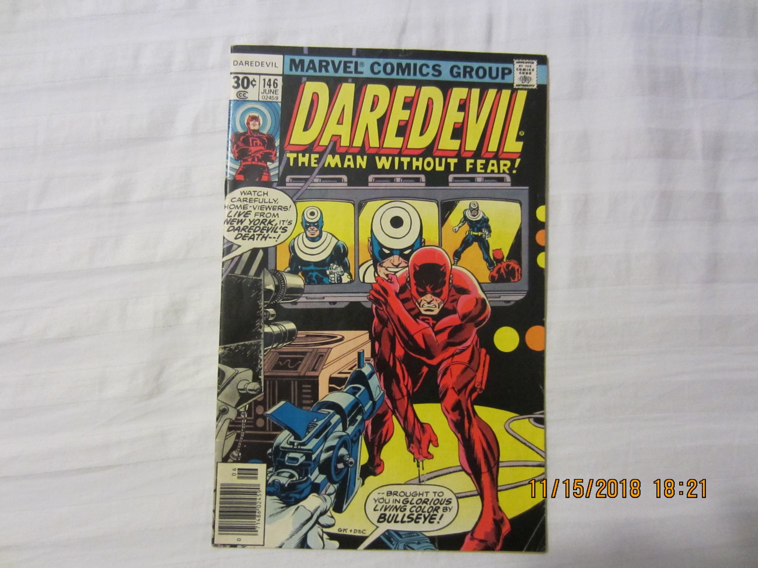 DAREDEVIL #146 BULLSEYE 1977 "Duel!" Bullseye app. NEWSSTAND COPY
