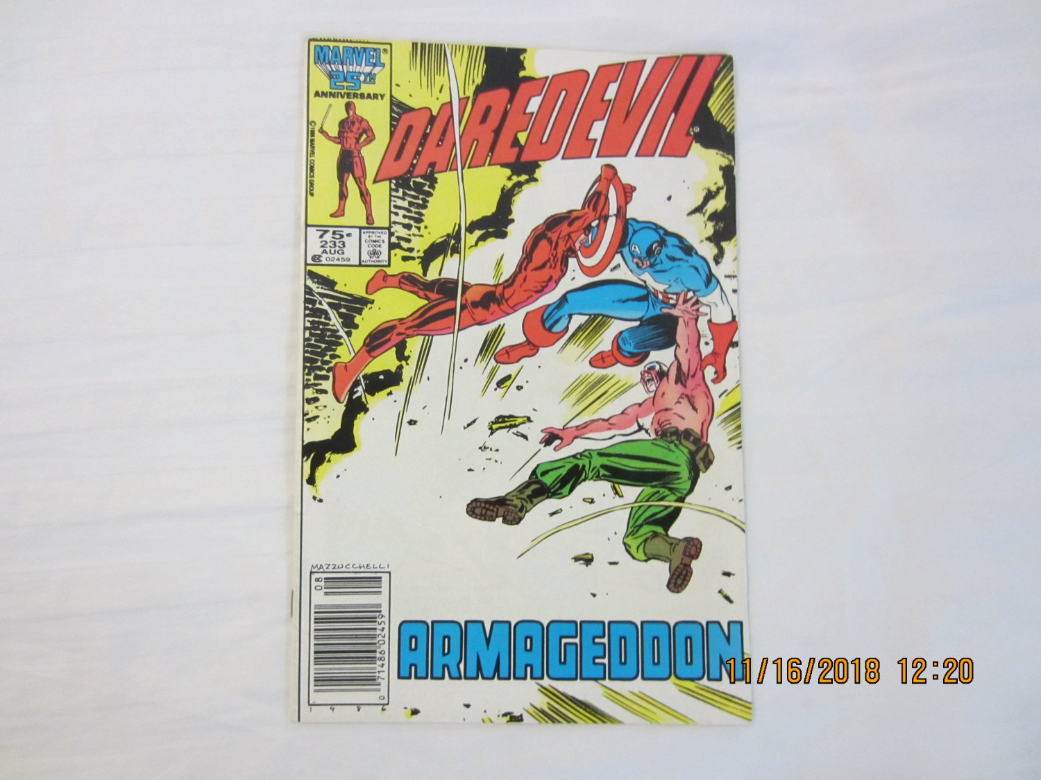 DAREDEVIL #233 NEWSSTAND "Born Again"