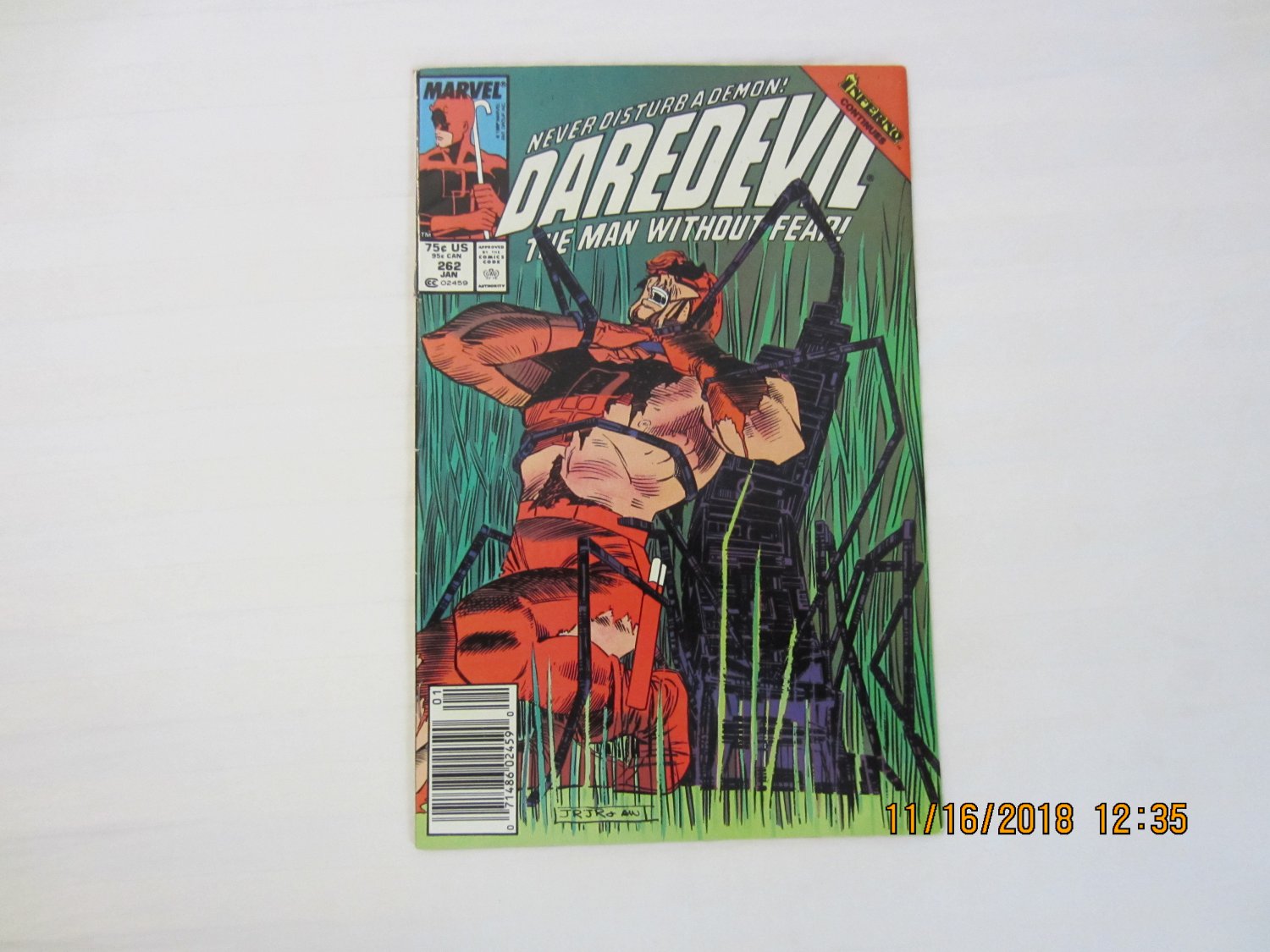 DAREDEVIL #262 NEWSSTAND "Never Disturb a Demon!"