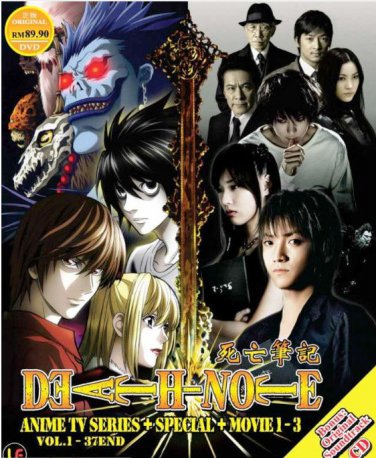 DVD ANIME DEATH NOTE Desu Noto Vol.1-37End + Special + 3 Live Action Movie