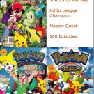 DVD ANIME POKEMON Season 3,4,5 Johto Journey Master Quest Johto League 168 Episodes