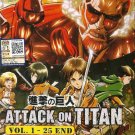 DVD JAPANESE ANIME ATTACK ON TITAN Vol.1-25 End Shingeki no Kyojin English Sub