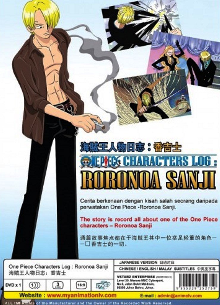 DVD One Piece Characters Log Roronoa Sanji Japanese Anime English Sub