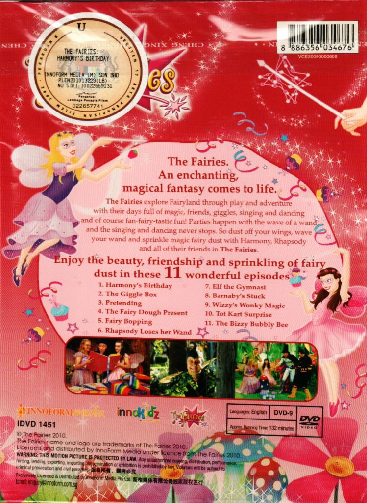 DVD The Fairies Harmony´s Birthday Region All English Version English Sub