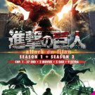 DVD Attack On Titan Season 1+2 (Vol.1-37 End+2 Movies+5 OAD+9 Extra Anime Eng Sub Eng Dubbed