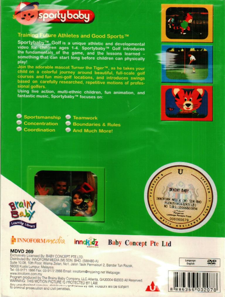 DVD Brainy Baby Sporty Baby Golf DVD Anime English Dubbed & Sub