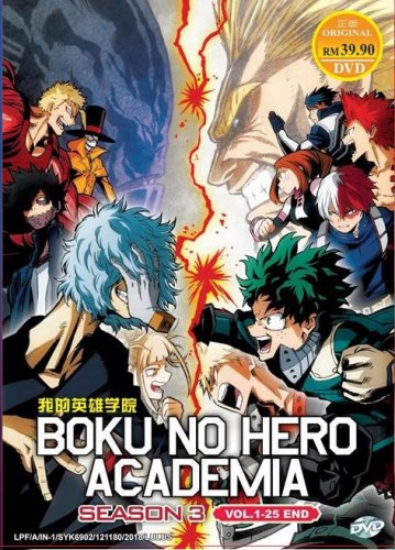 DVD Boku No Hero Academia Sea 3 Vol.1-25 End &aelig;��&ccedil;��&egrave;�&plusmn;&eacute;��&aring;&shy;&brvbar;&eacute;�&cent; Japanese Anime Eng Dub Region All