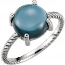 14k White Gold London Blue Topaz Solitaire Ring