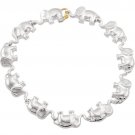925 Sterling Silver & 14k Gold Elephant Bracelet
