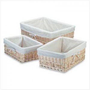 Lined Nesting Willow Baskets - 34620