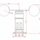 Wind Speed Sensor Anemometer Three Cups Aluminium Alloyed pulse signal output