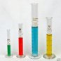 lot50 Graduated Cylinder Plastic 25ml Hex Base blue&white scale
