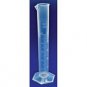 lot50 Graduated Cylinder Plastic 25ml Hex Base blue&white scale