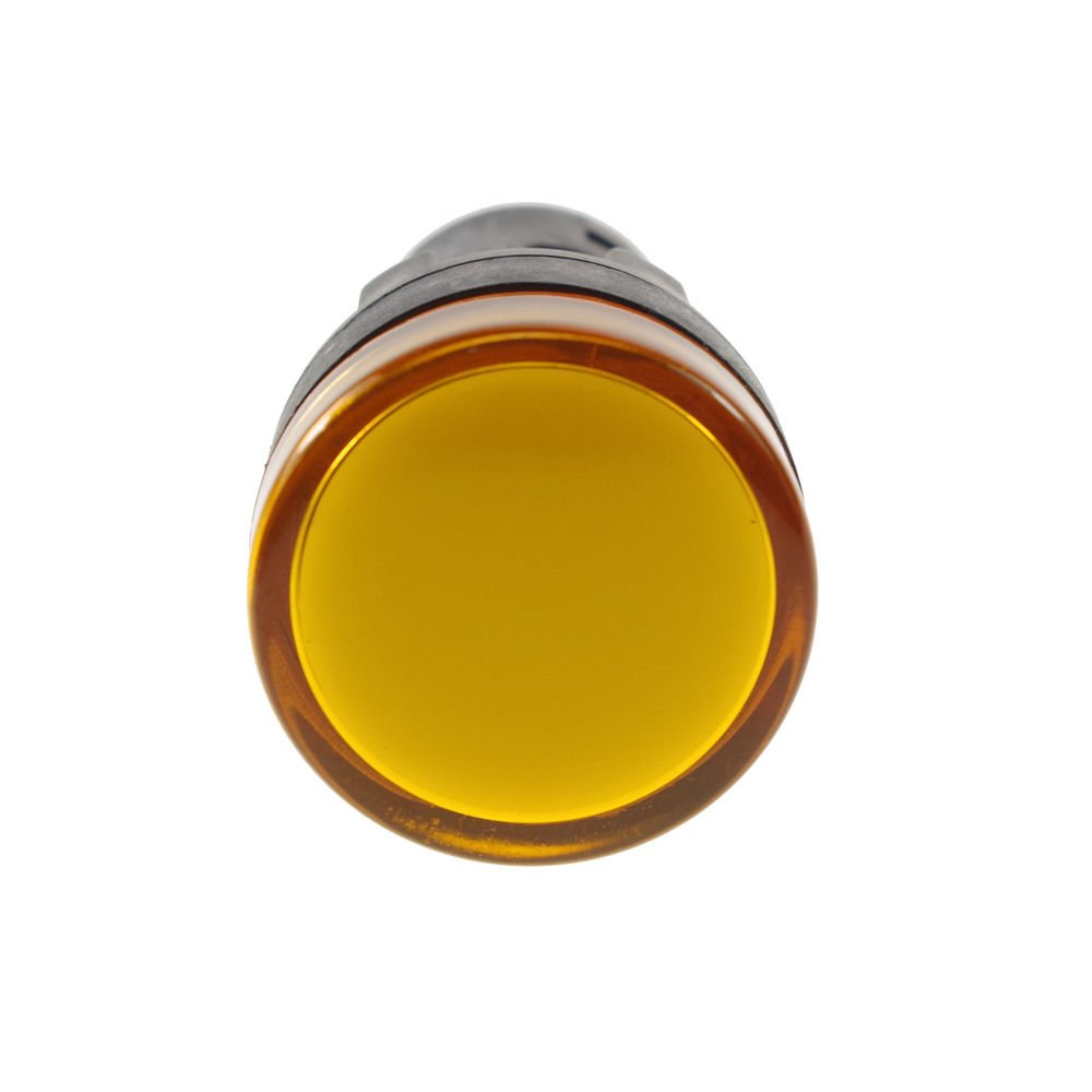 Yellow LED Power Indicator Signal Light 24VDC 22mm Diameter 50mm Height