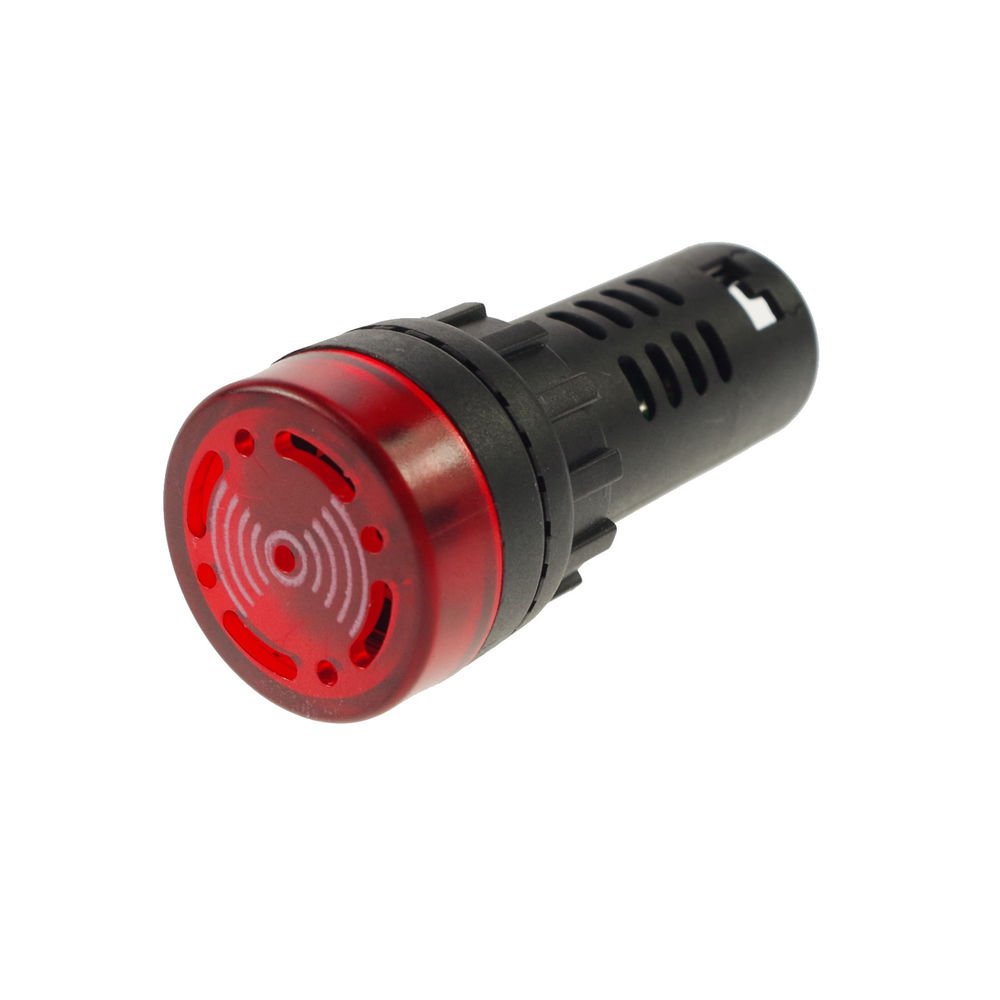 10PCS Red LED Indicator Light with Buzzer 220VAC 22mm Diameter 60mm Height