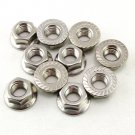 (50) Metric M12 304 Stainless Steel Hex Head Serrated Spinlock Flange Nuts