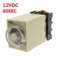 1PCS 12VDC Power off delay Time Timer Relay 0-60 seconds With Socket Base PF083A