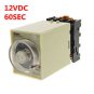 1PCS 12VDC Power off delay Time Timer Relay 0-60 seconds With Socket Base PF083A