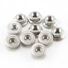 (25) Metric M4 304 Stainless Steel Hex Head Serrated Spinlock Flange Nuts