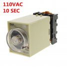 1PCS 1A 110VAC Power off delay time relay 0-10 seconds with Socket base PF083A
