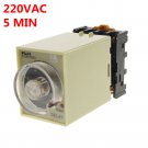 1PCS 1A 220VAC Power off delay timer time relay 0-5min with PF083A Socket Base