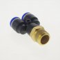 (10) Tube OD 12mm x 1/2" Push In Male Y Pneumatic Joint Connector Jointer