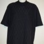Koret Medium 8 10 Navy Blue Diamond Knit Mock Turtleneck Short Sleeve Sweater