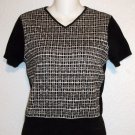 Old Navy Small 4 6 Black White Abstract Short Sleeve Pullover Short Sweater