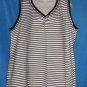 JMS Just My Size 2X 18W 20W White Black Stripe Cotton Blend T-shirt Tank Top