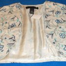 New 14 16  1X  & 18 20  2X Venezia Embroidered Beige Lined Short Vest Bolero