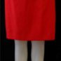 Arenzano 12 Large True Red Linen Lk Knee Length Fully Lined Career Pencil Skirt