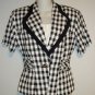 Casual Corner & Co Junior 5 6 Small Black White Check Short Sleeve Blouse Top