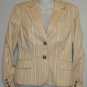 Grace Dane Lewis 4 Small Beige Yellow Gold Striped fully Lined Jacket Blazer