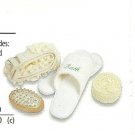 NEW Relaxing Zipper Spa Kit Travel Back Scrubber Sponge Slippers Massager Gift