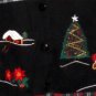 Nutcracker Large 12 14 Black Christmas Tree Reindeer V Neck Lined Cotton Vest