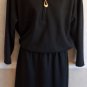 David Warren Classic Vintage Faux 2-Pc Polyester Wool Black Dress 6 Small