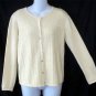 Tribeca Studio Small 4 6 Yellow LS Linen Cotton Knit Pattern Cardigan Sweater