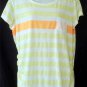 NEW Derek Heart Plus 1X 14W 16W White Yellow Orange Stripe Tunic Shirt Top