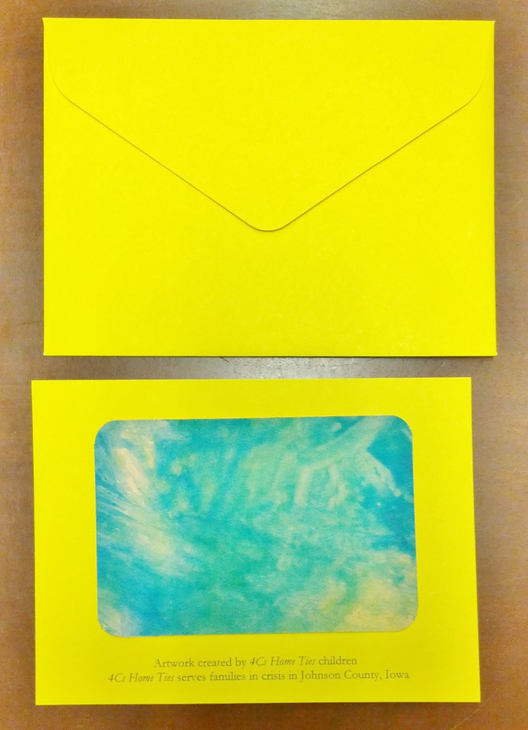 Yellow Art Themed Postcard Note Card with Envelope