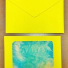 Yellow Art Themed Postcard Note Card with Envelope